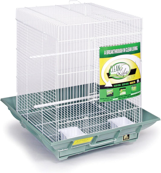 Prevue Hendryx SP850G/W Clean Life Cockatiel Cage, Green and White