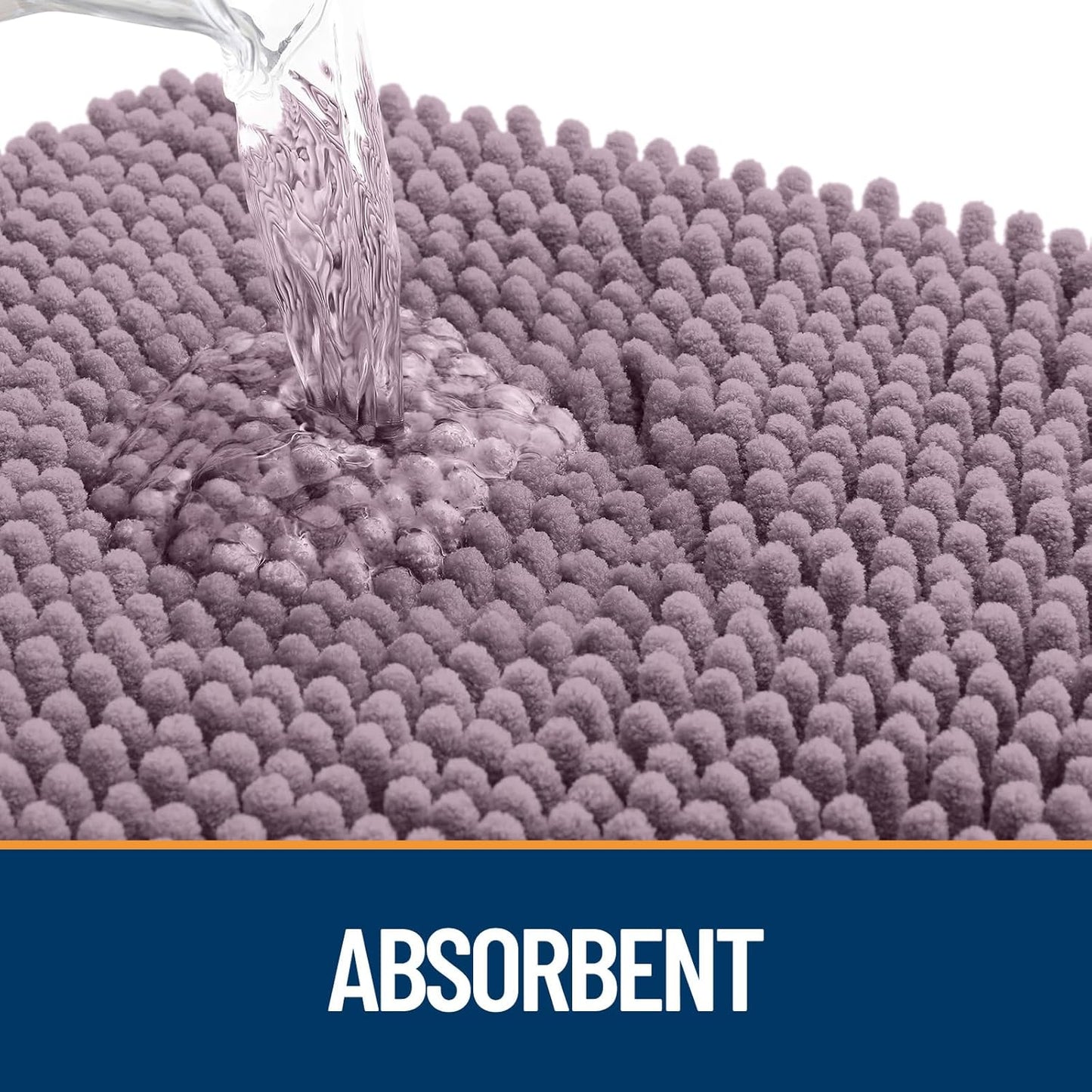 OLANLY Dog Door Mat for Muddy Paws 47x24, Absorbs Moisture and Dirt, Absorbent Non-Slip Washable Doormat, Quick Dry Chenille Mud Mat for Dogs, Entry Indoor Entryway Carpet for Inside Floor, Deep Plum