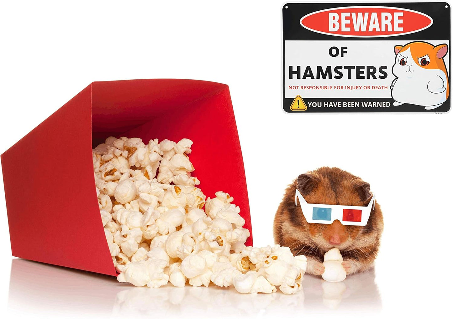 Venicor Hamster Sign Decor - 8 x 12 Inches - Aluminum - Hamster Cage Accessories - Hamster Gifts Things Toys Clothes Stickers Stuff