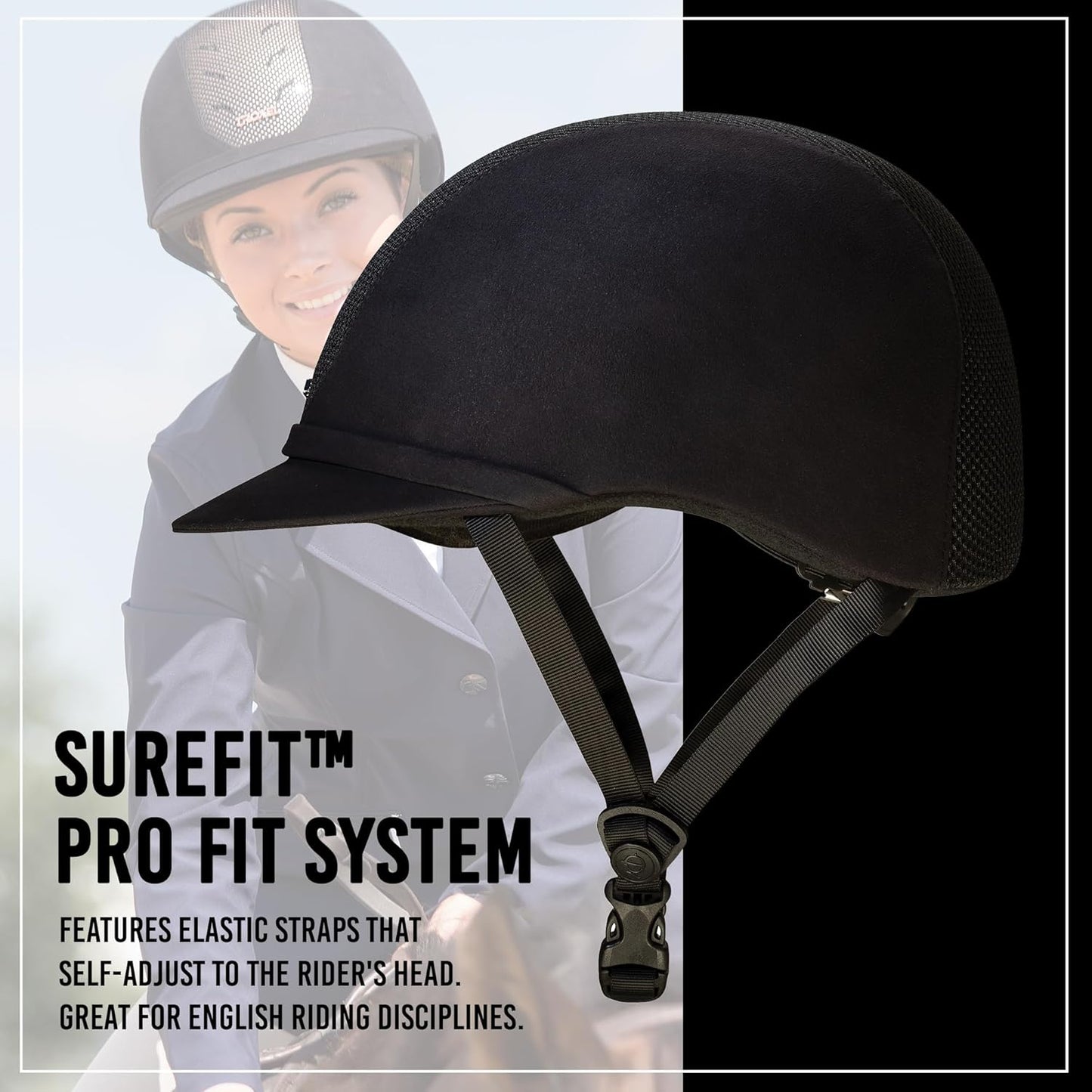 Troxel ES Sleek Horse Riding Helmet, Low-Profile, Self-Adjustable Design, Safety Horseback Riding Gear