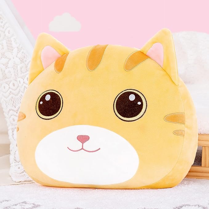 Lazada Cat Kids Pillow Toys Plush Pillows Soft Gifts for Toddler Brown 15 Inches