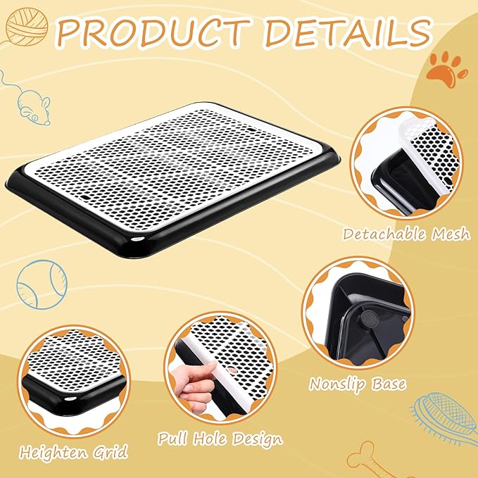 Mifoci 2 Pcs Dog Pee Pad Holder Potty Tray Portable Dog Litter Box Toilet Training for Indoor Outdoor Small Medium Large Pet Puppy(25.6 x 18.9 Inch)