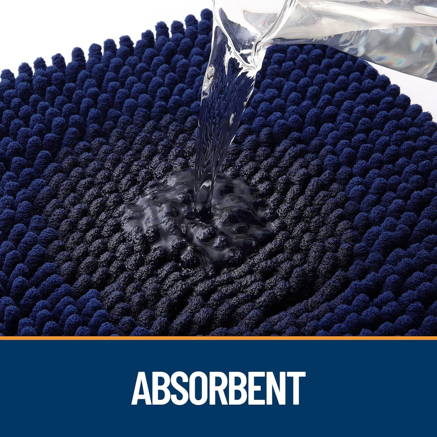 OLANLY Door Mat for Muddy Dog Paws 40x32, Ultra Absorbent Chenille Mud Doormat with Paw Print Design, Non-Slip Washable Doormat for Indoor Entryway, Quick-Dry Pet Bed Mats for Dirty Dogs, Navy Blue