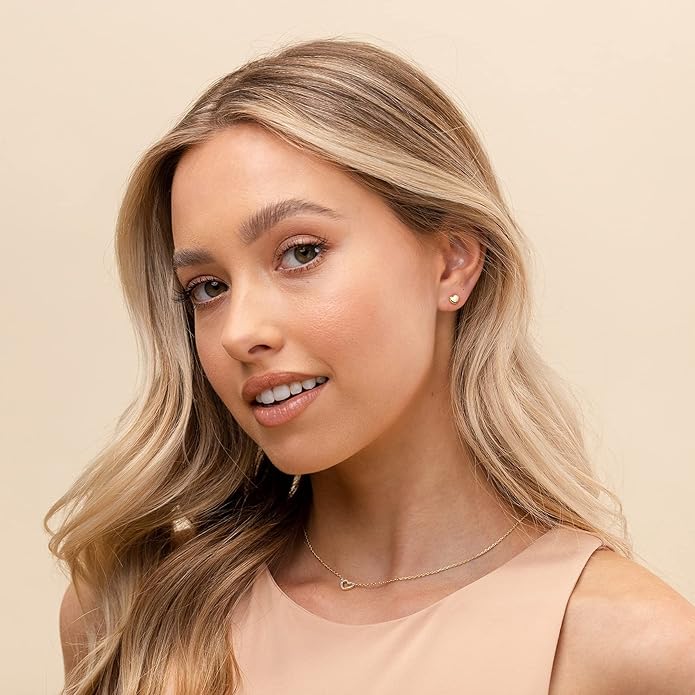 PAVOI 14K Gold Plated Sterling Silver Bar, Dot, Heart, Triangle, Star, Cat | Dainty Earrings for Women