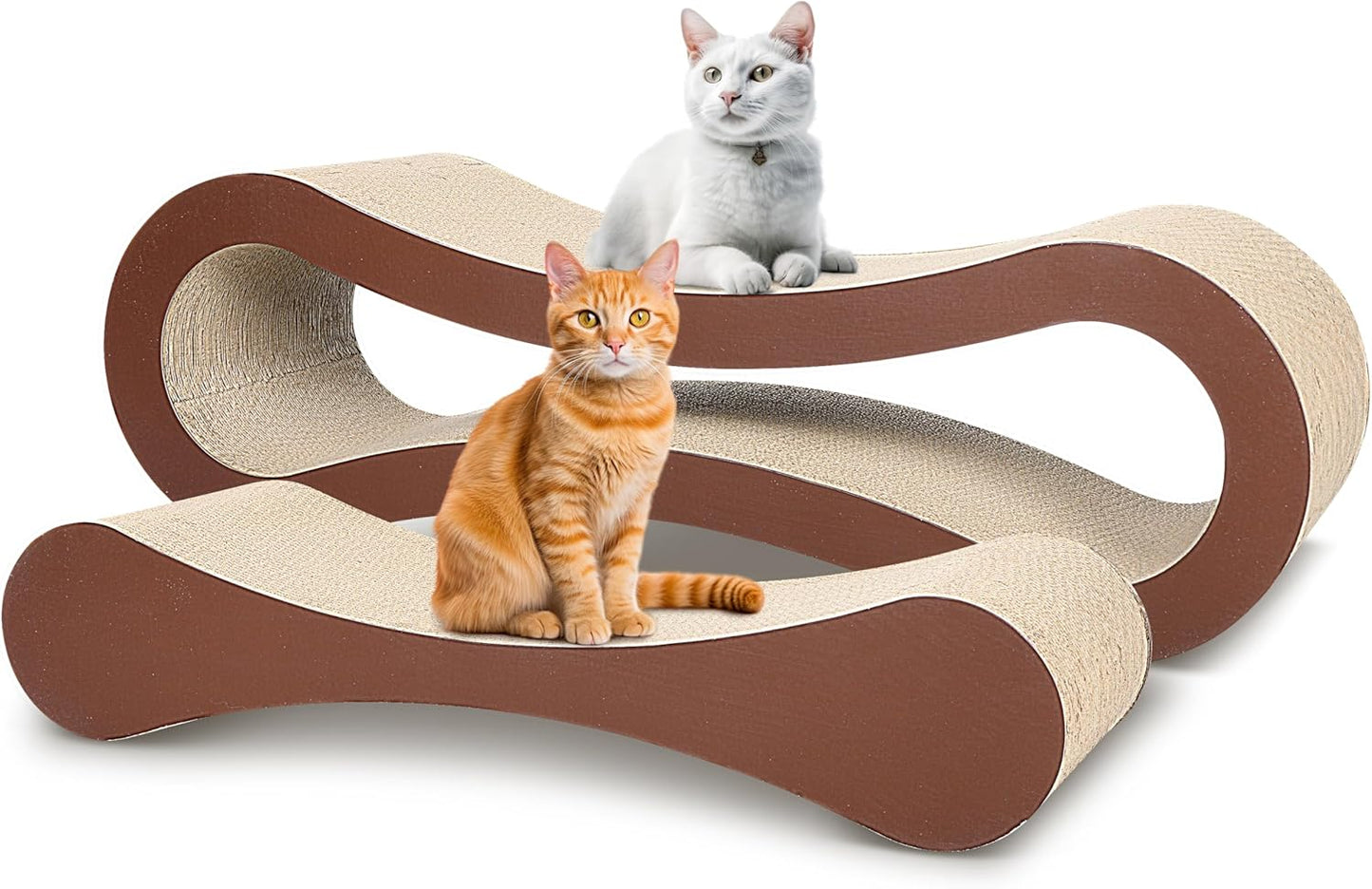 2 in 1 Cat Scratcher Cardboard, Cat Scratching Board Furniture Protector, Cat Scratching Post, Cat Beds for Indoor Cats, Infinity Shape, X-Large