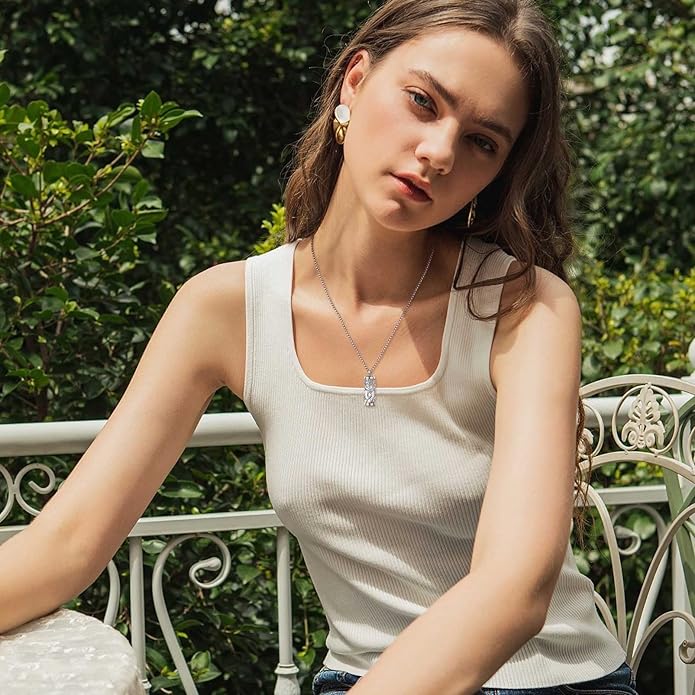 EUDORA Sterling Silver Urn Necklace for Ashes for Women Men, Ash Pendant for Human Cat Dog Ashes, Necklace for Ashes of Loved One Dad Mom Papa Pet Cremation Souvenir Jewelry for Funeral, 20inch