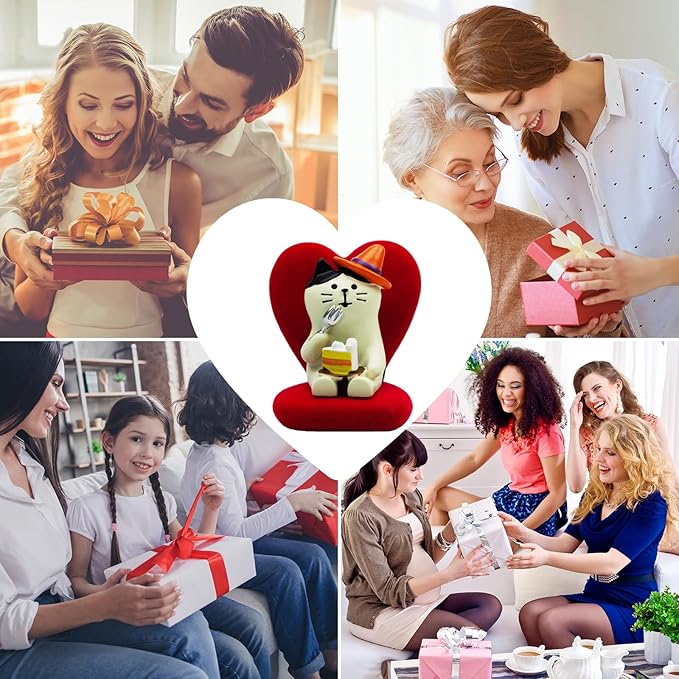 Cute Mini Cat Eating Cake Figurine Resin Cat for Office, Home Decoration Perfect Cute Cat Gift for Cat Lovers - Heart-Shaped Sofa