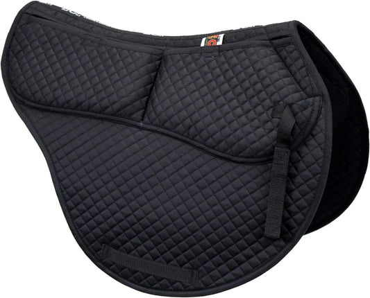 ECP Equine Comfort Products All-Purpose Contoured Correction Saddle Pad with Adjustable Memory Foam Inserts for Custom Support, Non-Slip, Shock Absorbing, 22” Spine, 19.5” Drop