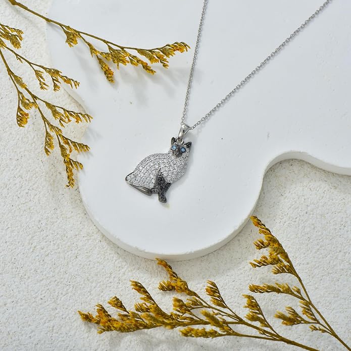 Cat Necklaces 13 Breeds of Cats Necklaces S925 Sterling Silver Cat Pendant for Women