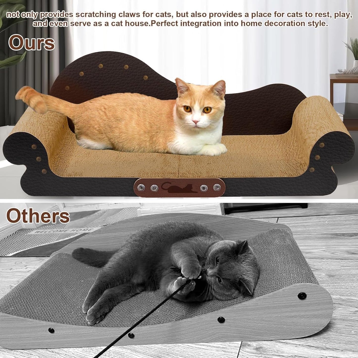 Cat Scratcher Couch Cat Scratching Bed Large Cat Scratcher Bed Cat Lounge Bed Scratching Pad for Indoor Cats