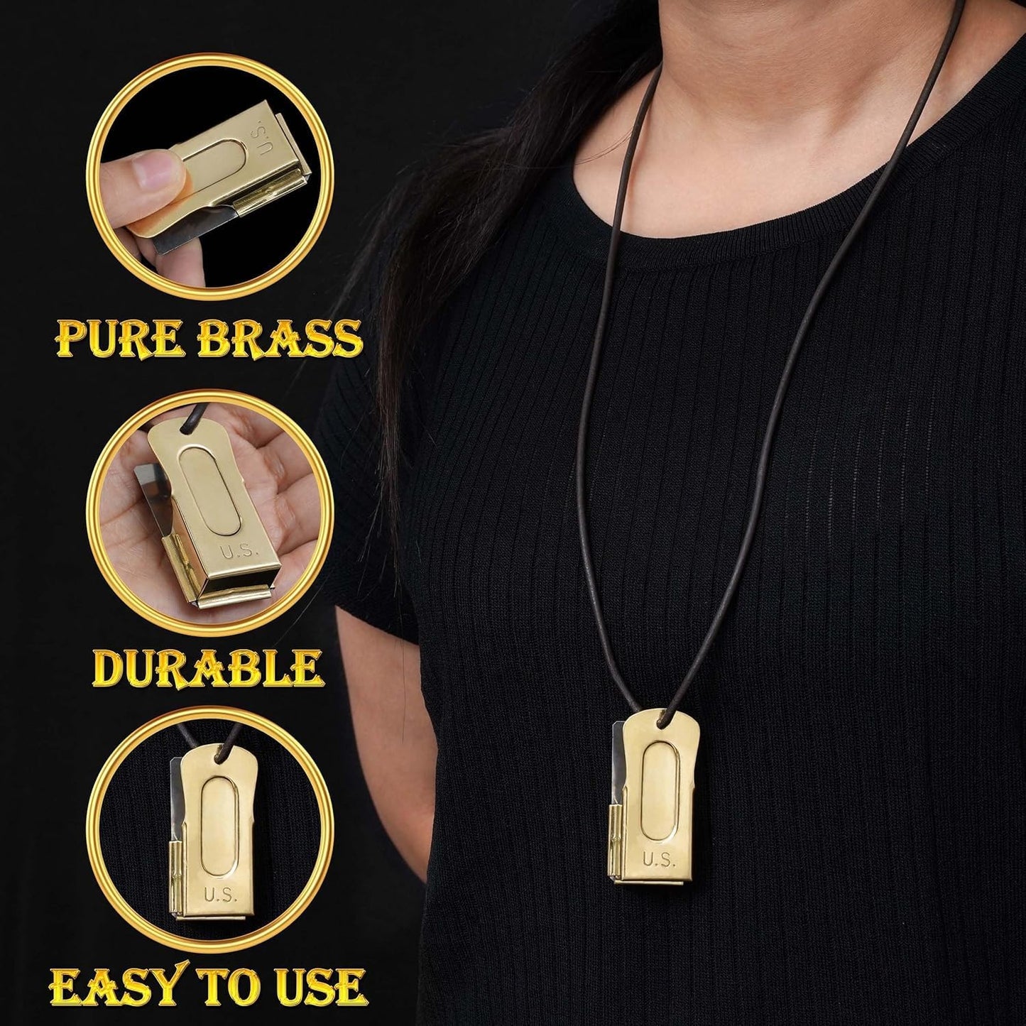 Mythrojan Brass and Steel Pet Training Clicker Puppy Dog Training Cricket Clicker U.S. Engraved WII Military Gear Metal Clicker in Set of 5 Pcs