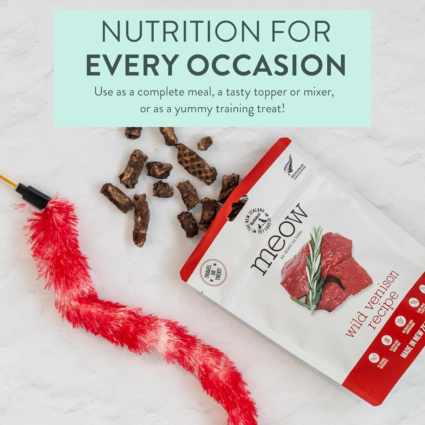 The New Zealand Natural Pet Food Co The New Zealand Natural Pet Food Meow Venison Air Dried Food Travel/Treat 3.5oz