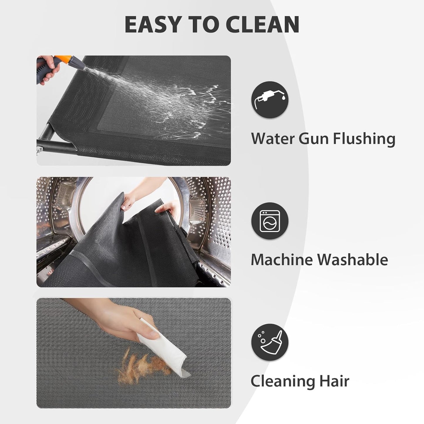 RRPETHOME Large Elevated Cooling Dog Bed, Raised Dog Cot Beds for Large Dogs, Elevated Outdoor Pet Cot, Chew Proof Portable Cooling Pet Cot with Skid-Resistant Feet and Breathable Mesh