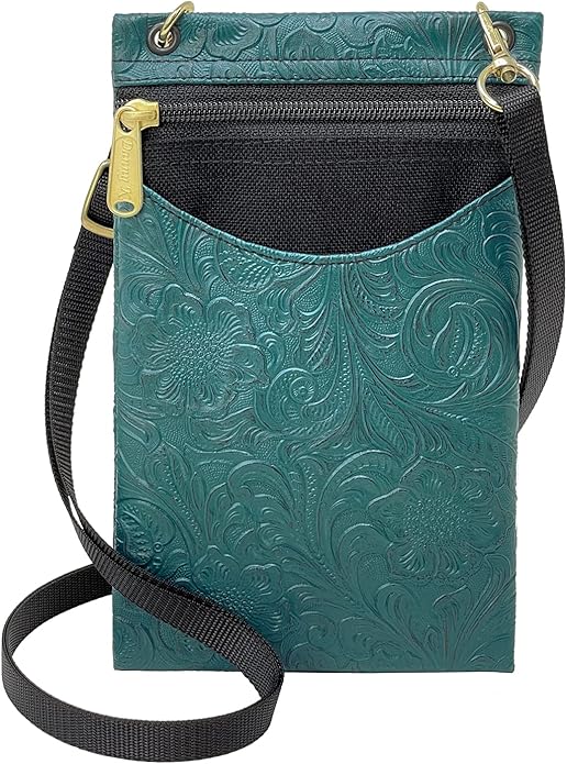 Danny K. Women's Tapestry Crossbody Cell Phone or Passport Purse, Handmade in USA