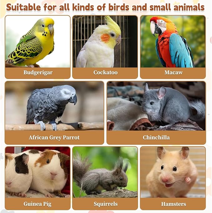 kathson 11.8 x 7.8 Inches Large Bird Perch, 2 PCS Natural Wooden Parrot Stand Platform, Parakeet Rectangle Stand Perch Shelf, Cockatiel Corner Shelf for Conure Budgie Cockatoo Macaw African Grey