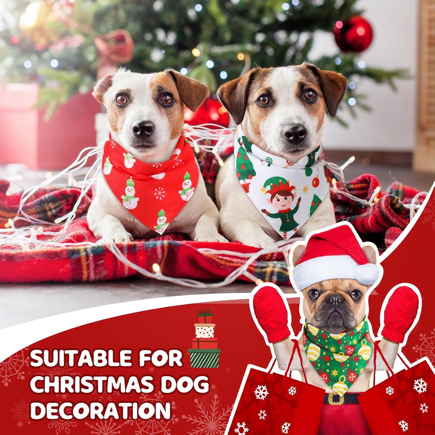 Abbylike 100 Pcs Christmas Dog Bandanas Bulk Xmas Bandanas for Dogs Triangle Kerchief Bibs Scarf Set for Pet Xmas Costume Photo Props Accessories Pet Shops Grooming, 25 Styles (25.6 x 17.7 x 17.7)