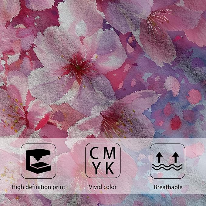 Pink Cherry Blossom Flowers Hand Towel for Bathroom Set of 2,Cherry Blossoms in Full Bloom Bathroom Hand Towel,Soft Absorbent Decorative for Hotel Home Deocr