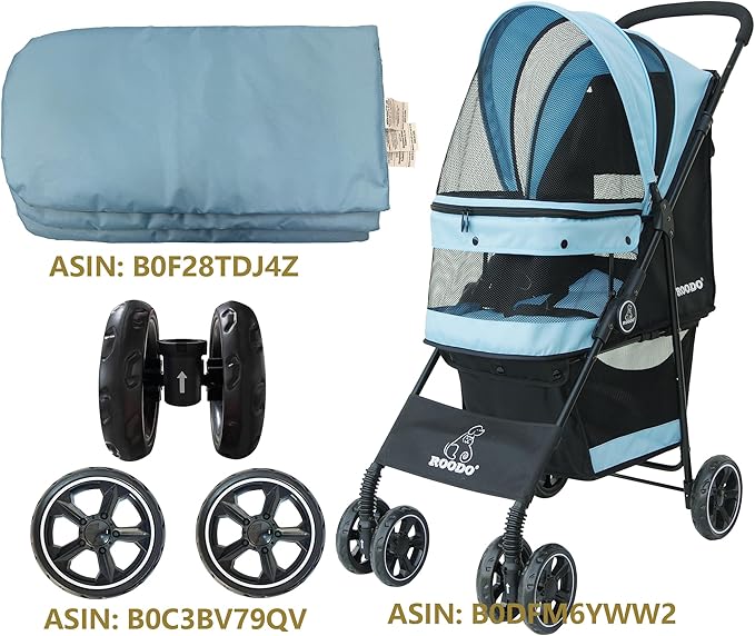 ROODO Pet Stroller Inner Pad for Exclusive Use,Original,Replaceable,Easy to Clean,Set of 3 pc(Sky Blue)