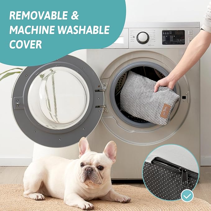 Extra Wide Dog Stairs with Tunnel, Detachable Large Pet Step for Small Medium Dog, Puppy or Cat, Ramp for High Bed, Couch, Sofa or Car, Stable, 19.7x33x22.4 inch, 5 Step, Grey