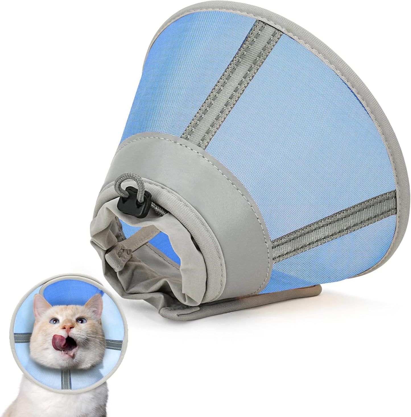 Cat Cone Collar Soft, Cat Recovery Collar for Large Medium Small Cats Kittens, Pet Cone Alternative After Surgery