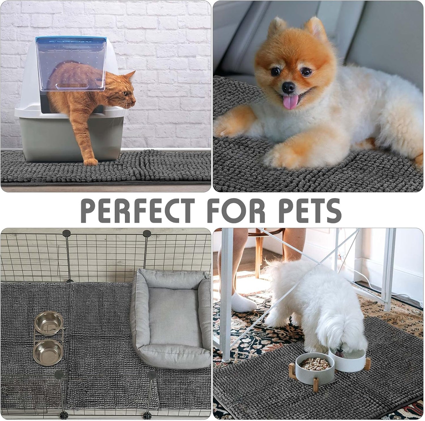 Amylove 4 Pcs Guinea Pig Cage Liner Guinea Pig Bedding Washable Fleece Pee Pads Reusable Small Animals Training Mat Small Animal Sleeping Bed for Bunny Hamster(Dark Gray,16 x 24 Inch)