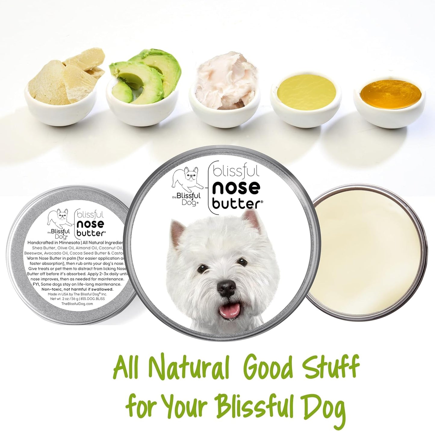 The Blissful Dog West Highland Terrier Unscented Nose Butter, 16oz