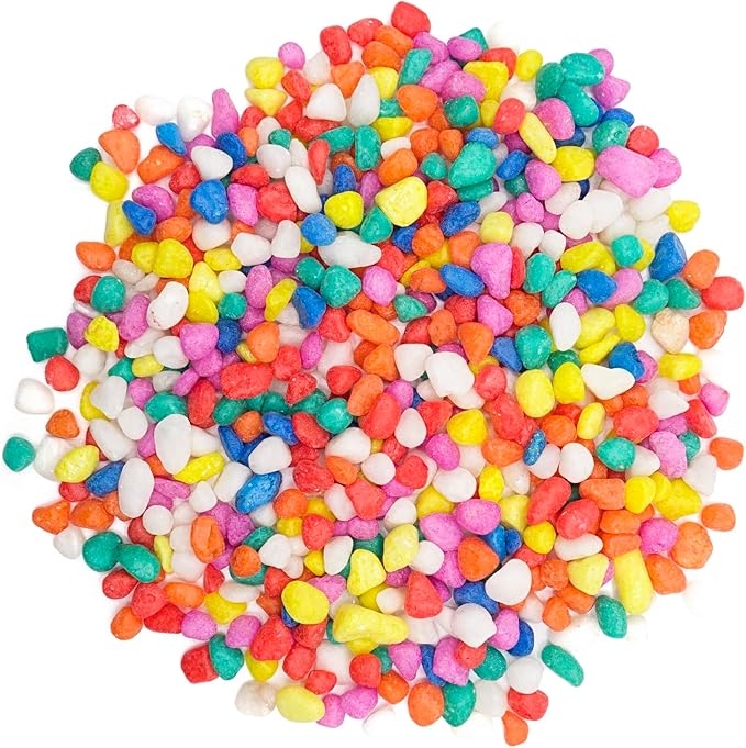 Mixed Color Pebbles for Crafts, 0.9 Pound Natural Polished Aquarium Gravel, Decorative Pebbles for Indoor Plants, Turtle Tank, Vase, Succulents Cactus, Garden Landscaping