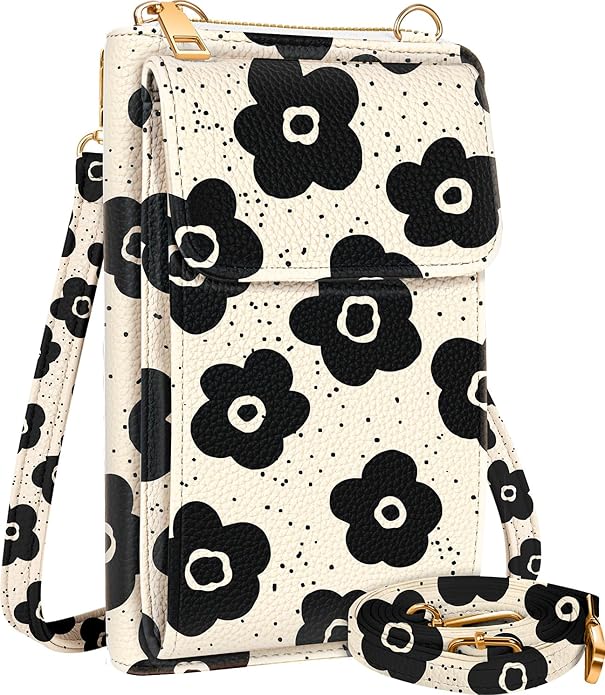 Cute Crossbody Purse Cell Phone Bags for Women - Leather Cellphone Wallet Purse with Handle Rope and Adjustable Shoulder Rope