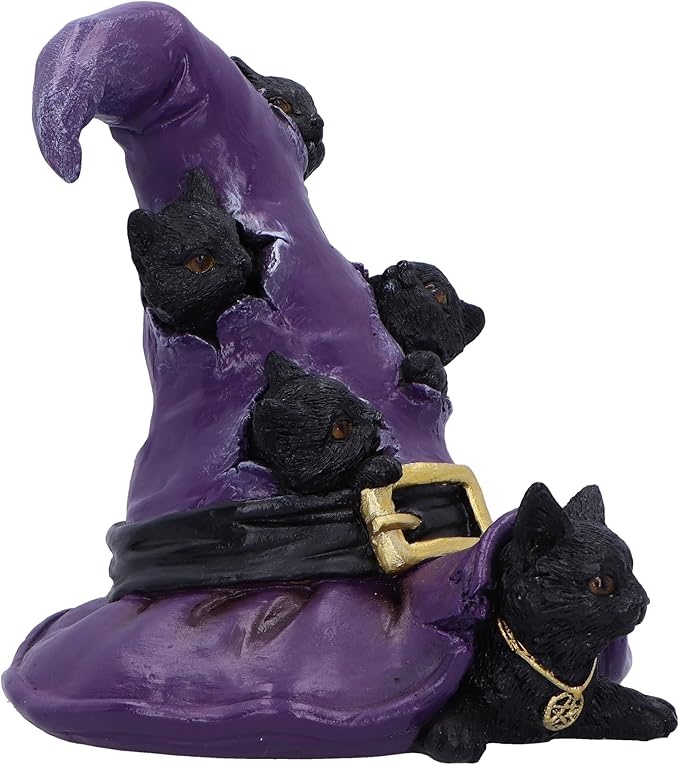 Nemesis Now Magical Mischief 14cm, Resin, Black, Cat Figure, Black Cat Ornament, Collectable Cat Giftware, Cast in The Finest Resin, Expertly Hand-Painted, 13cm, U6739A24