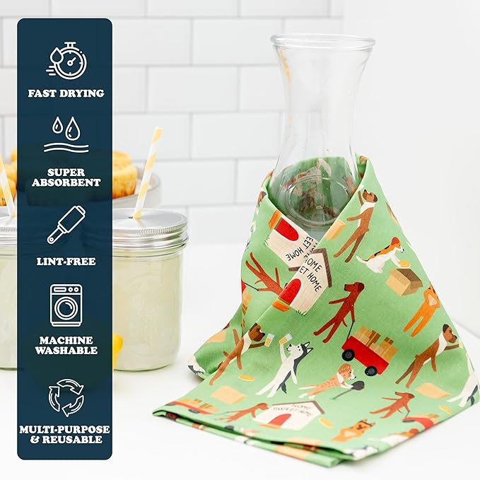 Dog and Cat Kitchen Towels - Dog and Cat Dish Towels for New Home Decorations - Gifts for Dog Moms and Cat Dads (Home Sweet Home)