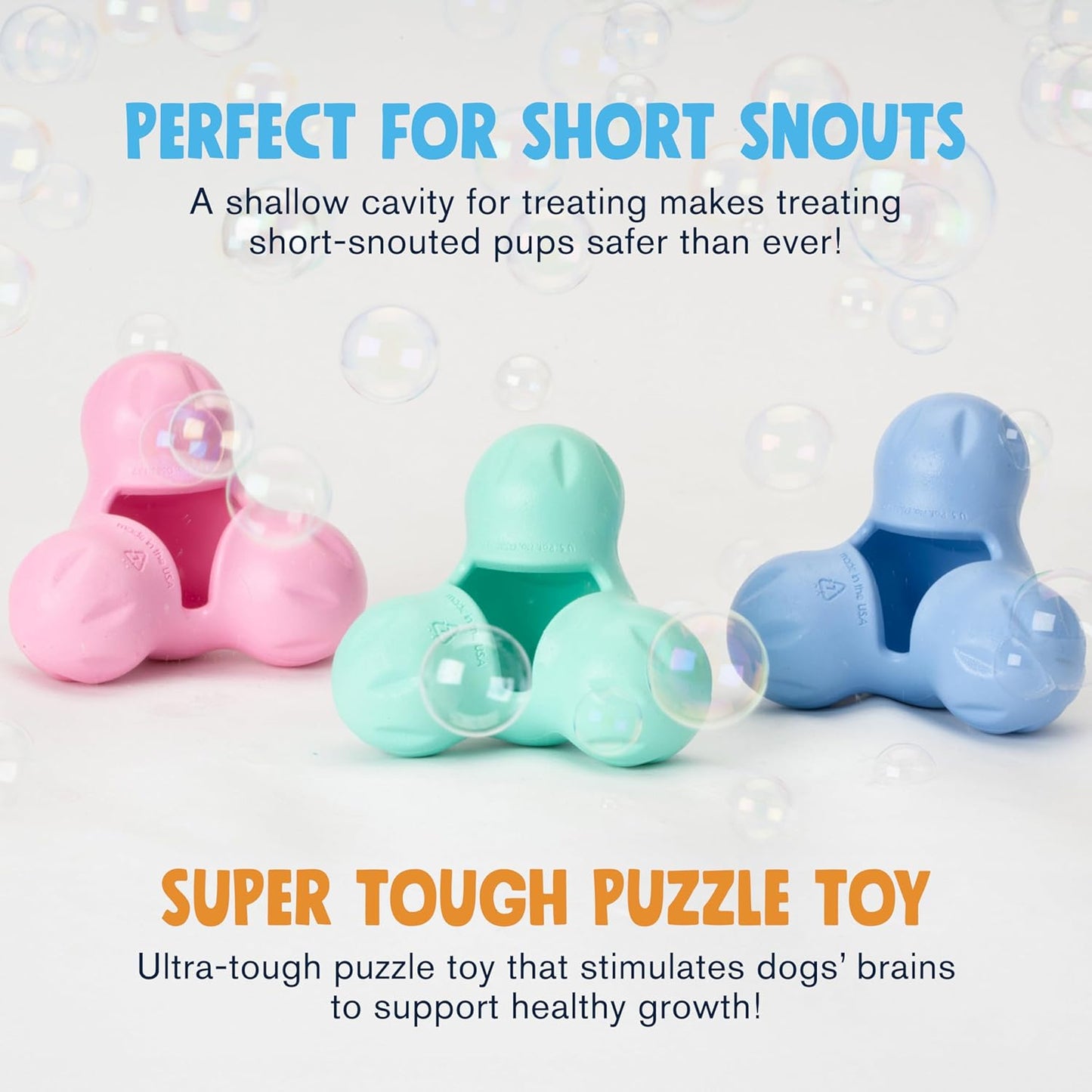 WEST PAW Zogoflex Tux Treat Dispensing Dog Chew Toy – Interactive Chewing Toy for Dogs – Dog Games for Aggressive Chewers, Fetch, Catch – Holds Kibble, Treats, Small 4", Bubblegum