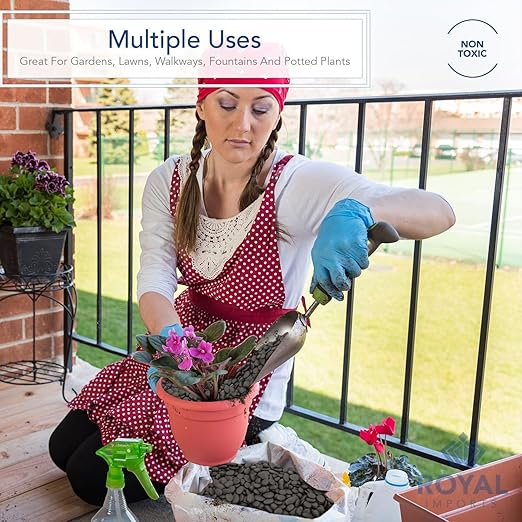 Royal Imports 30LBS River Rocks Decorative Ornamental Pebbles, Garden Landscaping Stones, Gravel Filler for Plants, Vases, Succulents, Home Decor, Aquariums, Crafting, Animal Habitat - Small Black