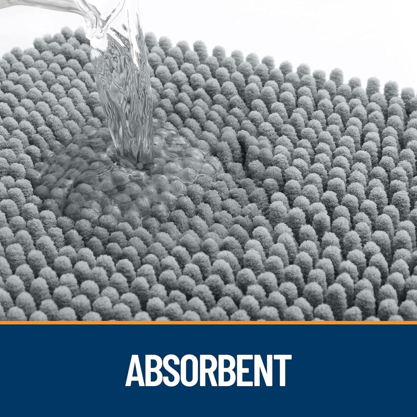 OLANLY Door Mat for Muddy Dog Paws 30x20, Ultra Absorbent Chenille Mud Doormat with Paw Print Design, Non-Slip Washable Doormat for Indoor Entryway, Quick-Dry Pet Bed Mats for Dirty Dogs, Grey