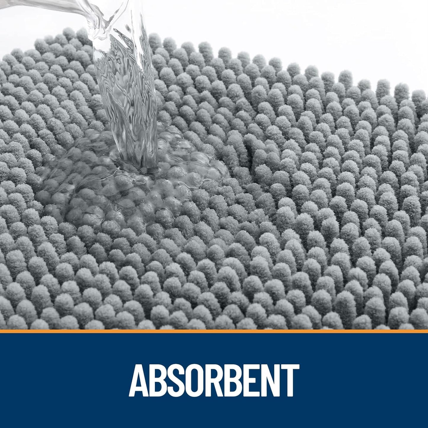 OLANLY Dog Door Mat for Muddy Paws 30x17, Absorbs Moisture and Dirt, Absorbent Non-Slip Washable Doormat, Quick Dry Chenille Mud Mat for Dogs, Entry Indoor Entryway Carpet for Inside Floor, Grey