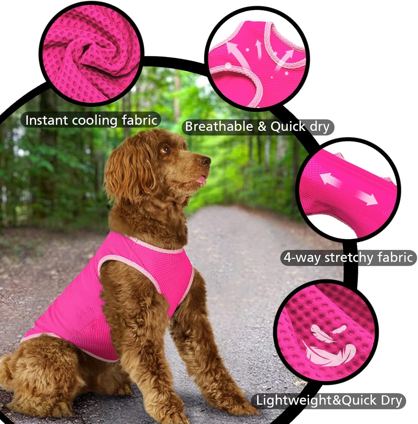 2 Pack Cooling Shirts for Dogs, Breathable Lightweight Dog Shirts for Large Dogs Girl, Sleeveless Sun Protection Shirts for Dog&Cat Puppy Vest Pet Apparel