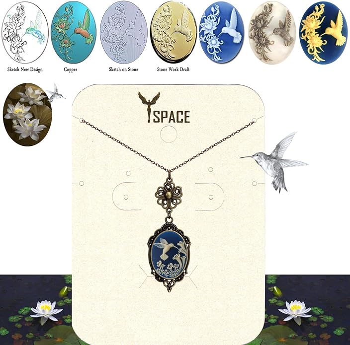 Yspace Lucky Clover Cameo Necklace Best Friend Heart Charms Jewelry 2 Chain Deluxe Gift
