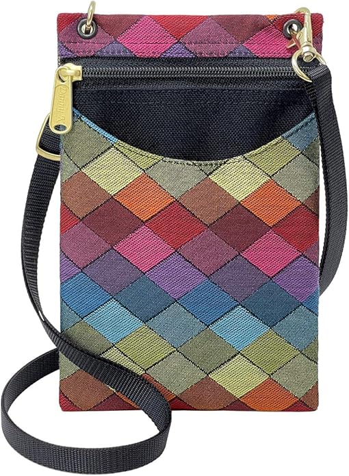 Danny K. Women's Tapestry Crossbody Cell Phone or Passport Purse, Handmade in USA