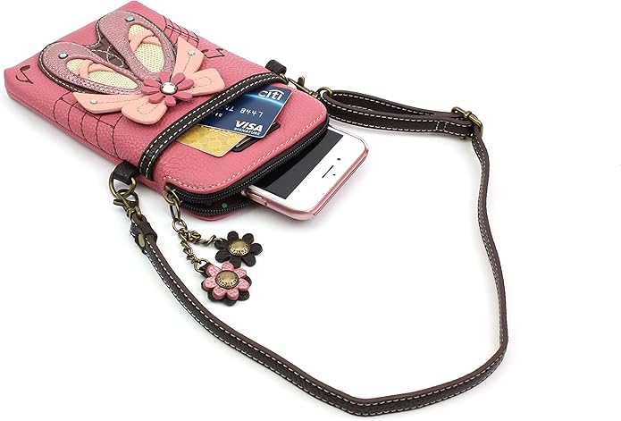 CHALA Cell Phone Crossbody Purse-Women PU Leather/Canvas Multicolor Handbag with Adjustable Strap