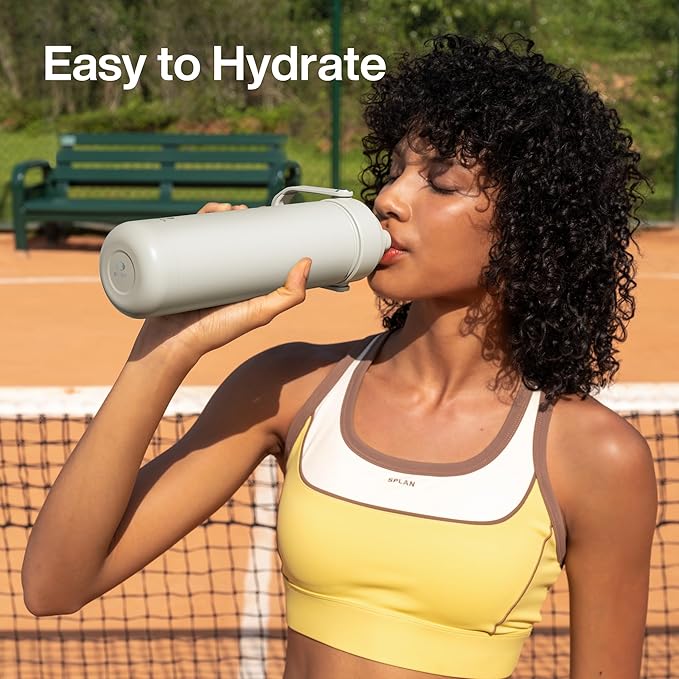 Insulated Water Bottle with Straw Stainless Steel Water Bottle, Leak-Proof, BPA-Free, Double Wall Vacuum Keeps Cold for 24 Hours for Sports, Travel, School (32 oz, Cream Moon)