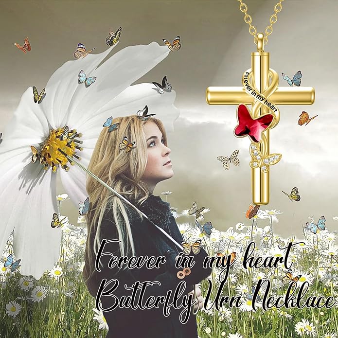 Cross Urn Necklace for Ashes 925 Sterling Silver Cremation Jewelry with Funnel Filler Kit Ashes Necklace for Human Women Girl Pets