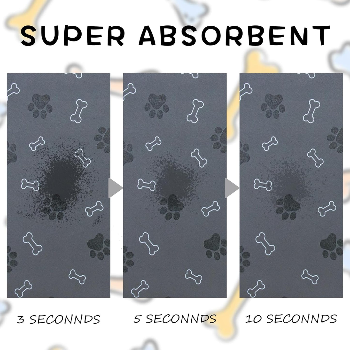 Pet Cat Dog Food Mat Non Slip Mat for Dog Water Bowl Mat Quick Dry Absorbent Cat Feeding Mat, 24 * 16.9 in, Black