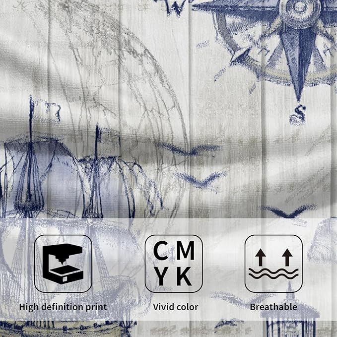 Giwawa Nautical Lighthouse Hand Towels Set of 2 Sailboat Anchor Decorative Bath Towels Kitchen Dishcloth Soft Face Towel for Home Gym Hotel Spa