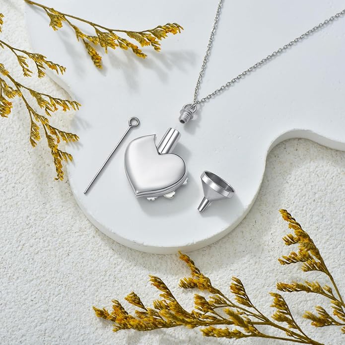 Cat Urn Necklace for Ashes 925 Sterling Silver Cremation Keepsake Memorial Jewelry for Ashes with Blue/Deep Purple Heart Crystal from Austria Keepsakes Memorial Necklaces Meaningful Gifts