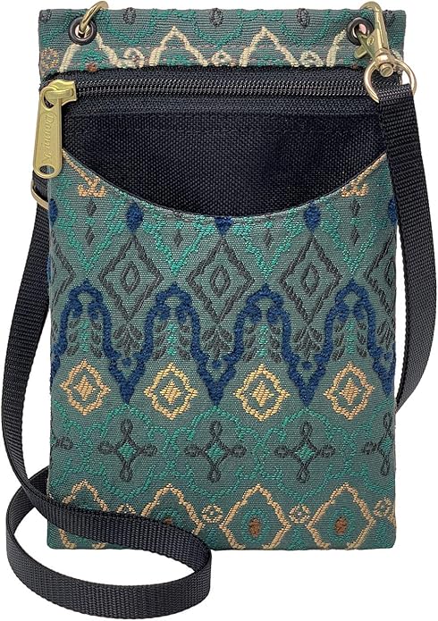 Danny K. Women's Tapestry Crossbody Cell Phone or Passport Purse, Handmade in USA