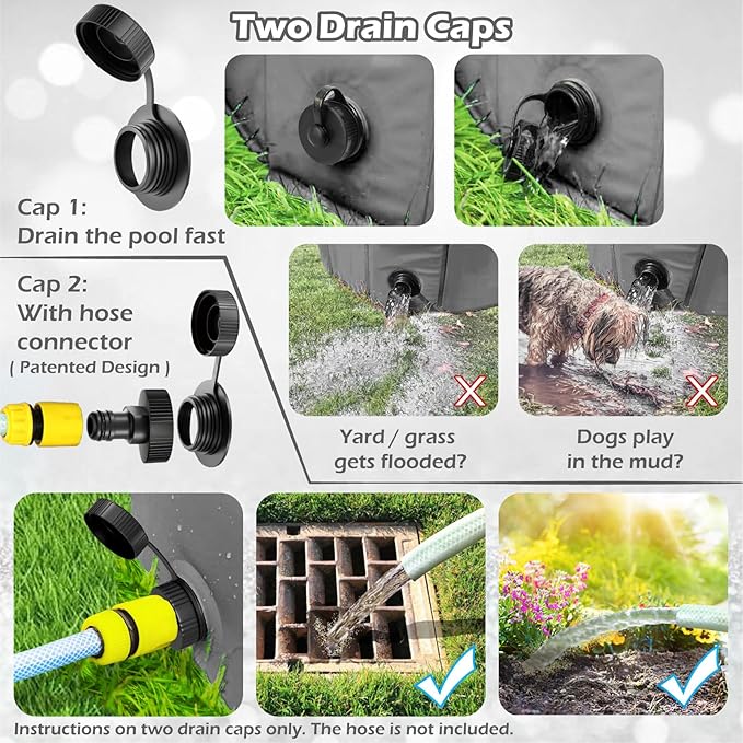 Jasonwell Foldable Dog Pet Bath Pool Collapsible Dog Pet Pool Bathing Tub Kiddie Pool Doggie Wading Pool for Puppy Small Medium Large Dogs Cats and Kids 32" Grey