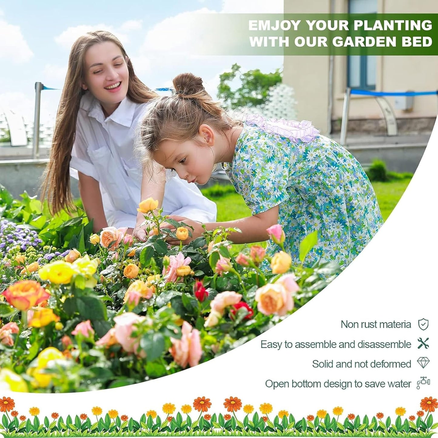 Land Guard 12×4×1ft Galvanized Raised Garden Bed Kit for Vegetables 2 Pack, Galvanized Super Large Metal Planter Raised Garden Boxes Outdoor