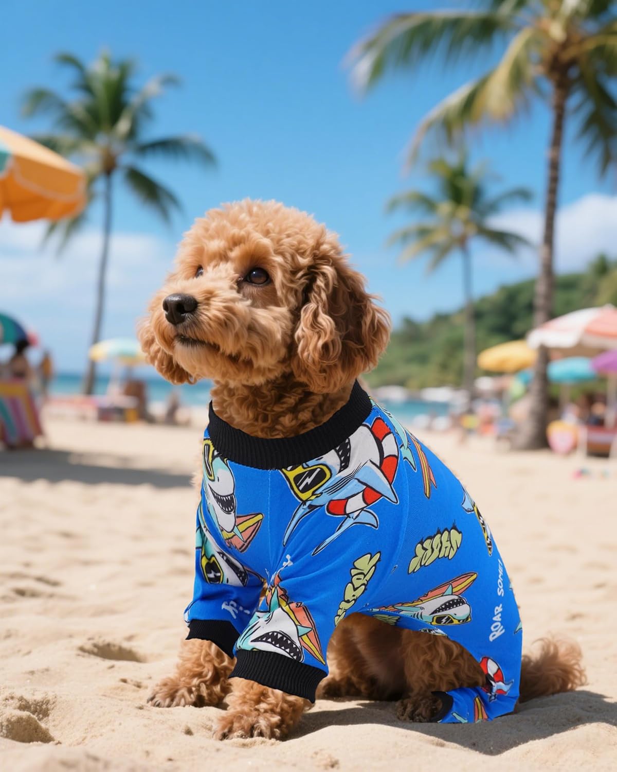 PET SHOW 4 Pack Small Dog Pajamas for Doggies Boy Dinosaur Shark Soft Stretchy PJs Plaid Jumpsuit Puppy Cats Kittens Paw Onesies Outfits with Sleeve Pets Breathable Summer Clothes Costume XS