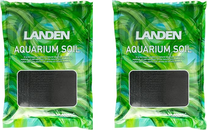 LANDEN Aqua Soil Substrate for Natural Planted Aquarium, Plant or Shrimp Stratum, Clay Gravel and Stable Porous Substrate for Freshwater Aquarium, Black Color (20 lbs)