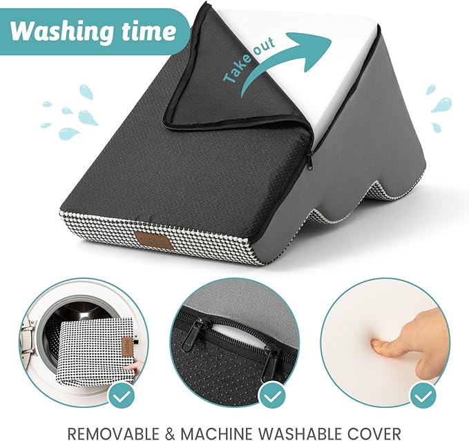 Dog Stairs for High Bed 22.6" H, Small Dog Step for Puppy, Older or Cat, Curved Ramp for Car, Ladder with High Density Foam, Lightweight, Durable, 15.7x33x22.6 inch, 5 Step, White Black