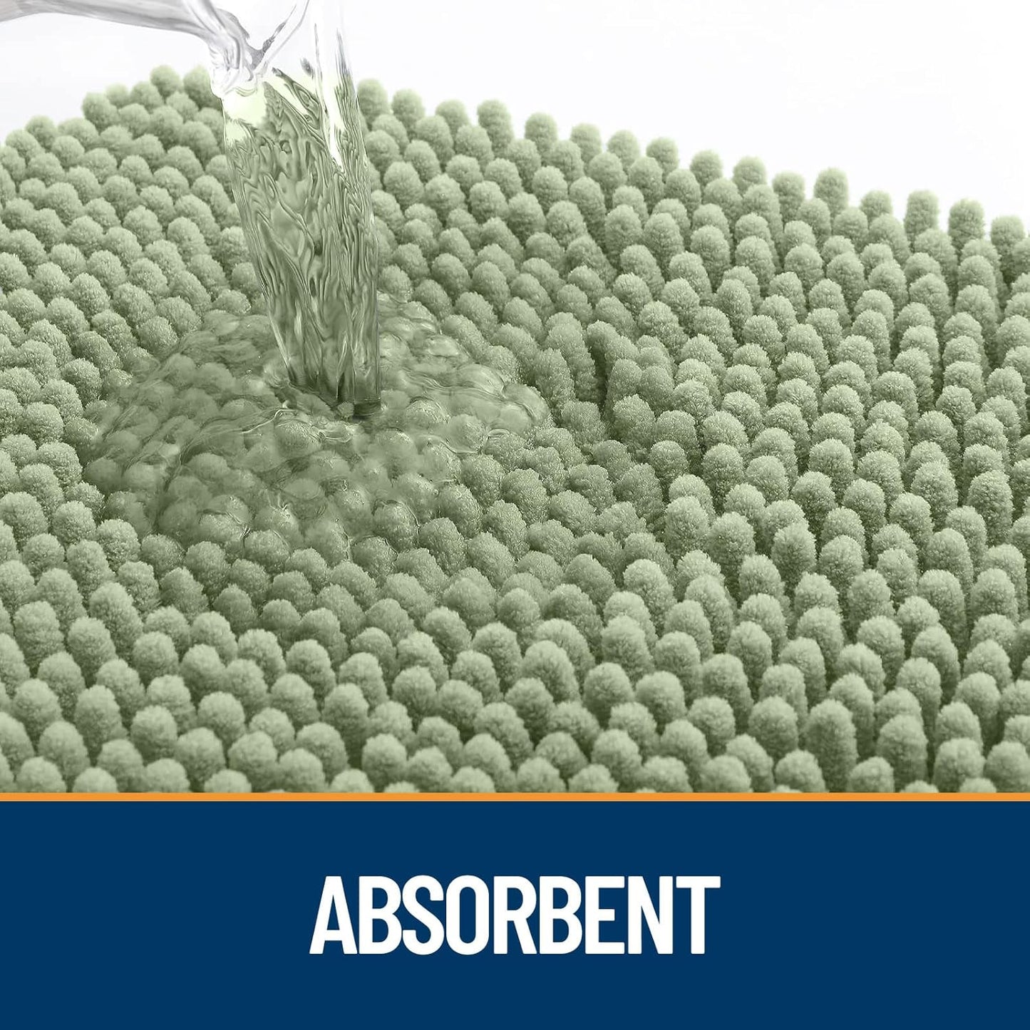 OLANLY Dog Door Mat for Muddy Paws 59x20, Absorbs Moisture and Dirt, Absorbent Non-Slip Washable Doormat, Quick Dry Chenille Mud Mat for Dogs, Entry Indoor Entryway Carpet for Inside Floor, Sage Green